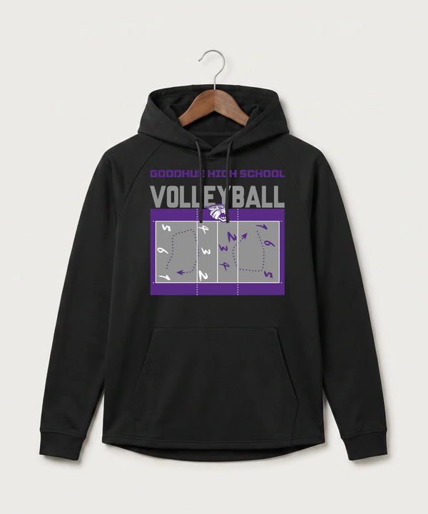 Goodhue High School Volleyball (Girls) - Black Hoodie - Full Front