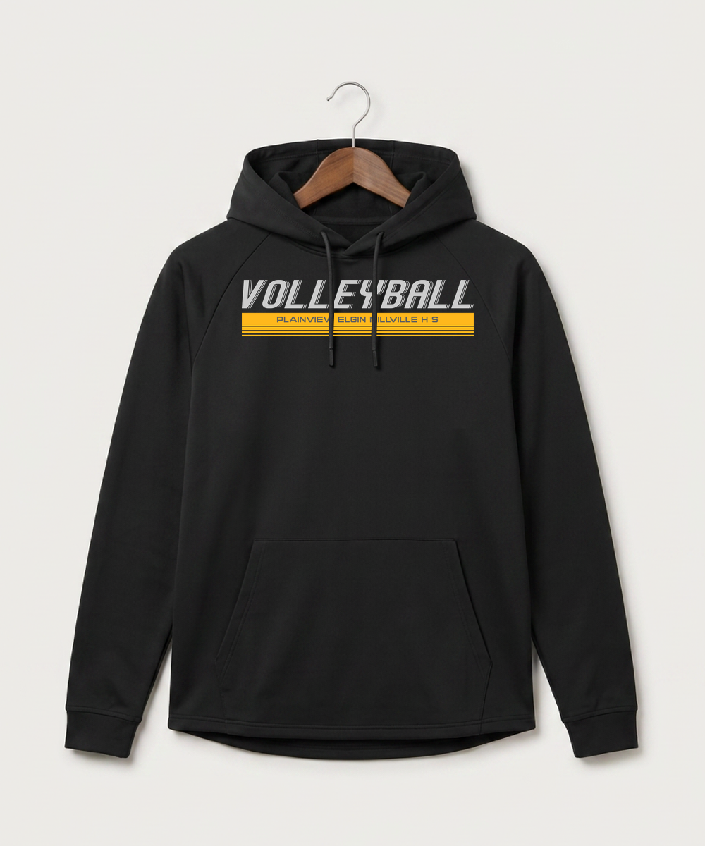Plainview Elgin Millville H S Volleyball (Girls) - Black Hoodie - Full Front