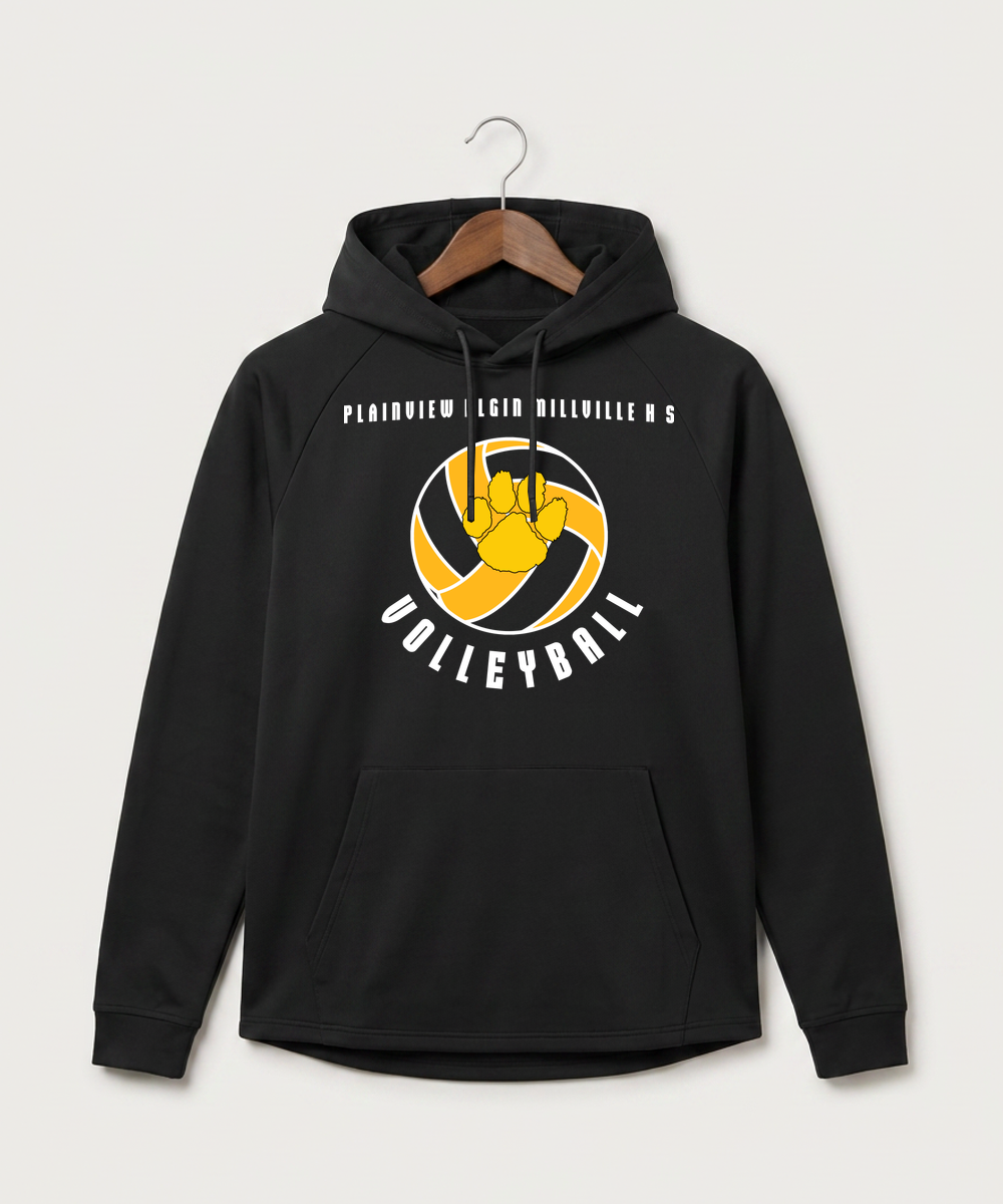 Plainview Elgin Millville H S Volleyball (Girls) - Black Hoodie - Full Front