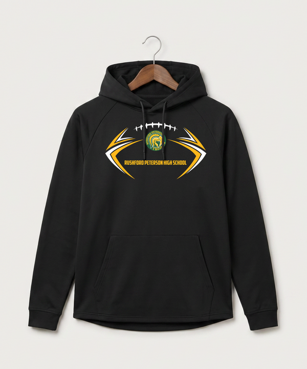 Rushford Peterson High School Football (Boys) - Black Hoodie - Full Front