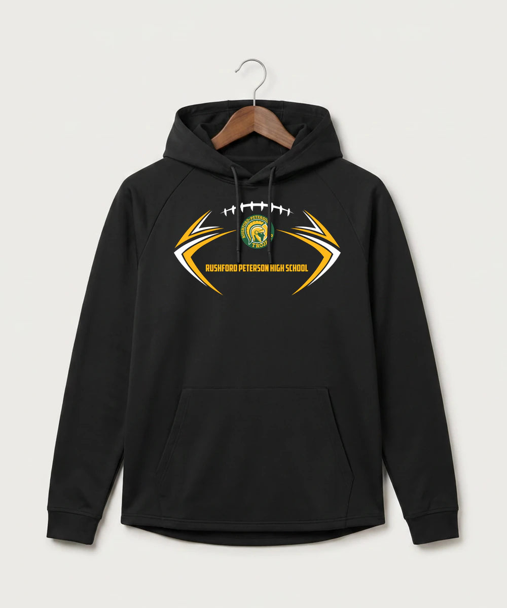 Rushford Peterson High School Football (Boys) - Black Hoodie - Full Front