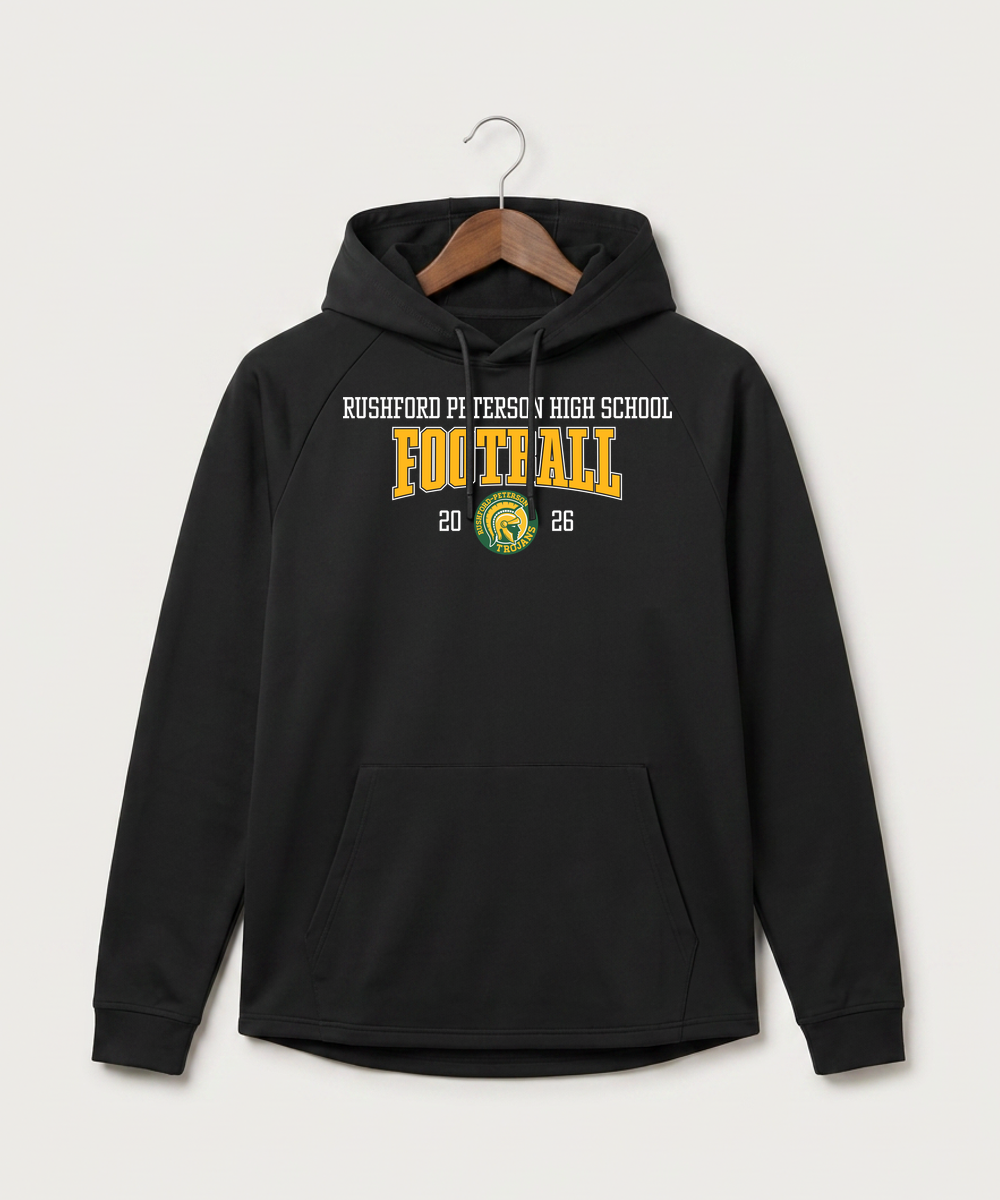 Rushford Peterson High School Football (Boys) - Black Hoodie - Full Front