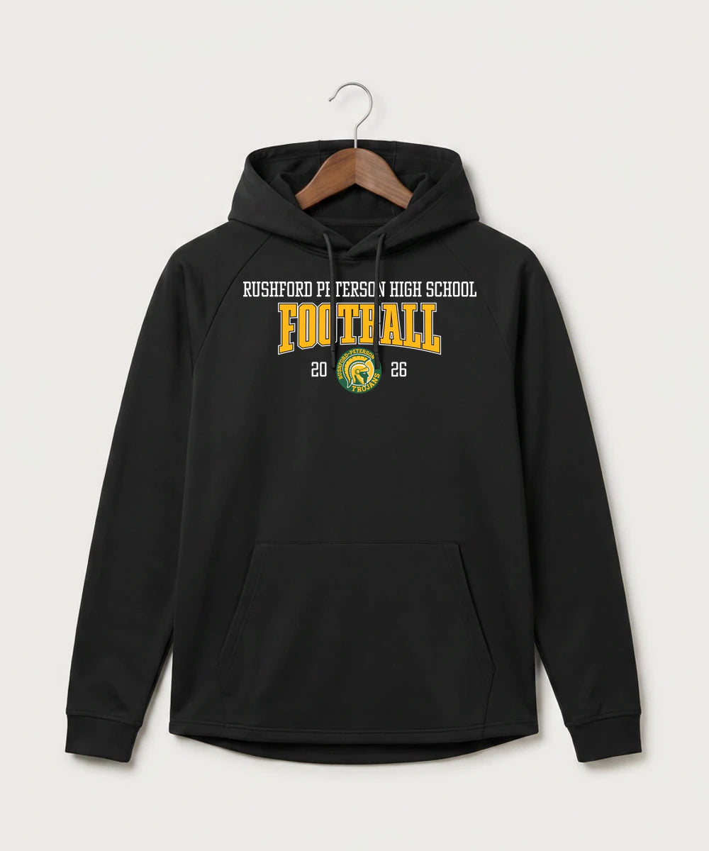 Rushford Peterson High School Football (Boys) - Black Hoodie - Full Front