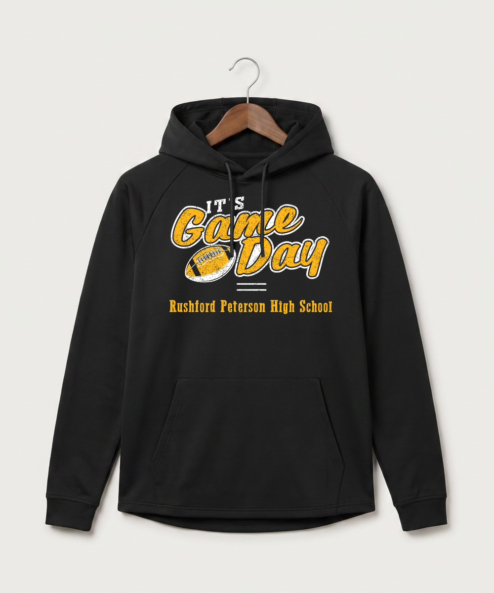 Rushford Peterson High School Football (Boys) - Black Hoodie - Full Front