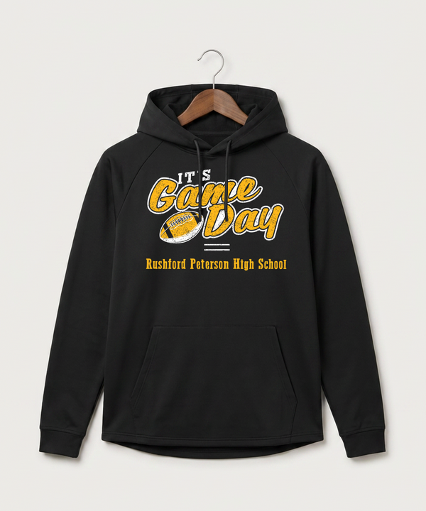 Rushford Peterson High School Football (Boys) - Black Hoodie - Full Front