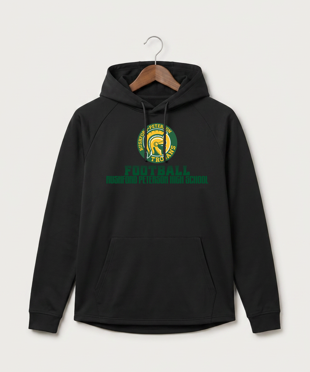 Rushford Peterson High School Football (Boys) - Black Hoodie - Full Front