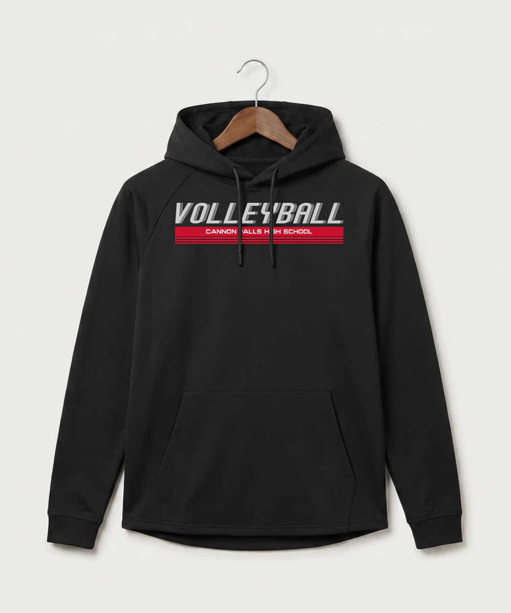 Cannon Falls High School Volleyball (Girls) - Black Hoodie - Full Front