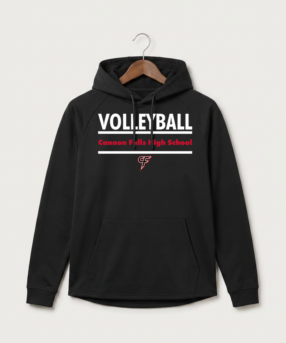 Cannon Falls High School Volleyball (Girls) - Black Hoodie - Full Front