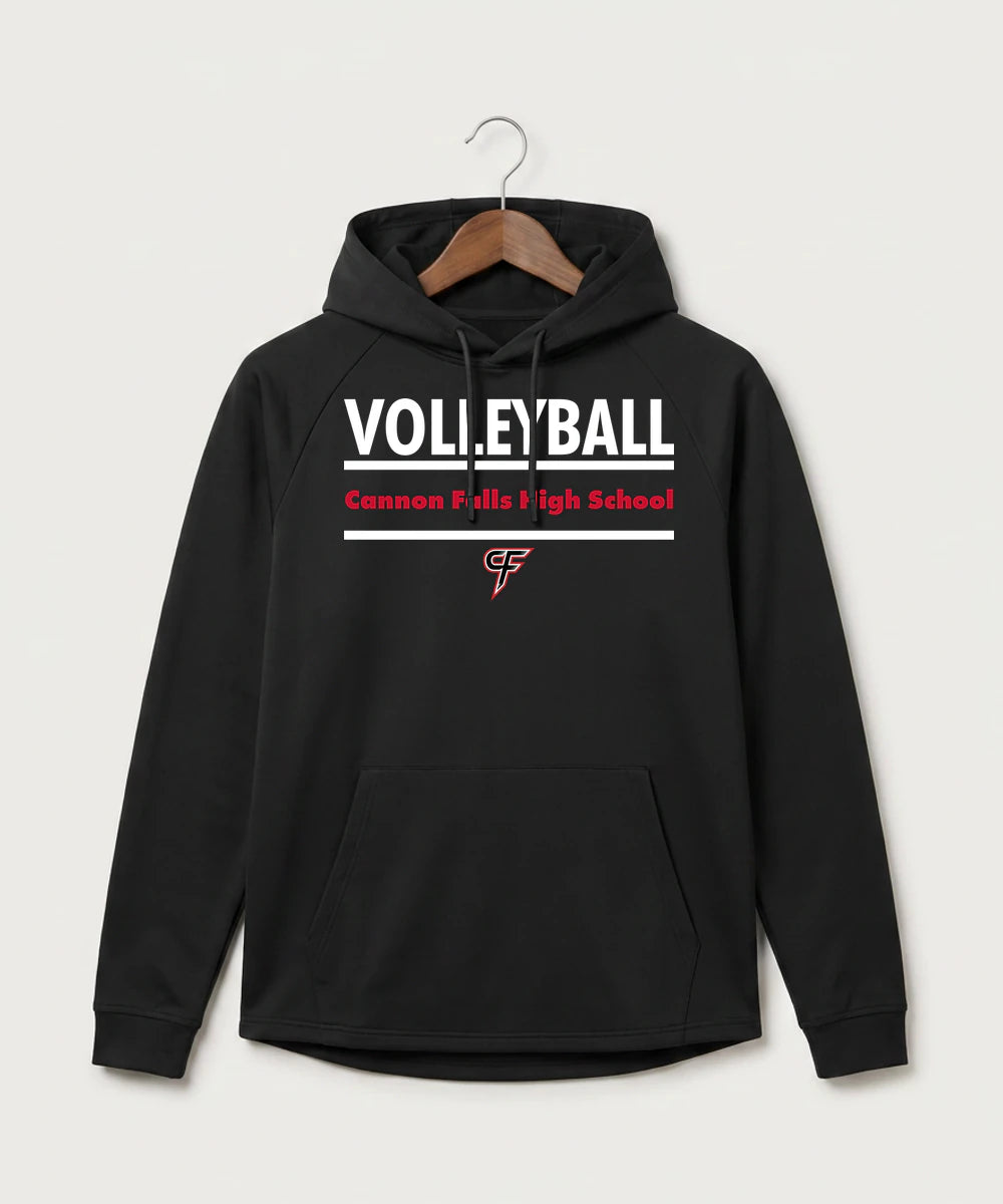 Cannon Falls High School Volleyball (Girls) - Black Hoodie - Full Front