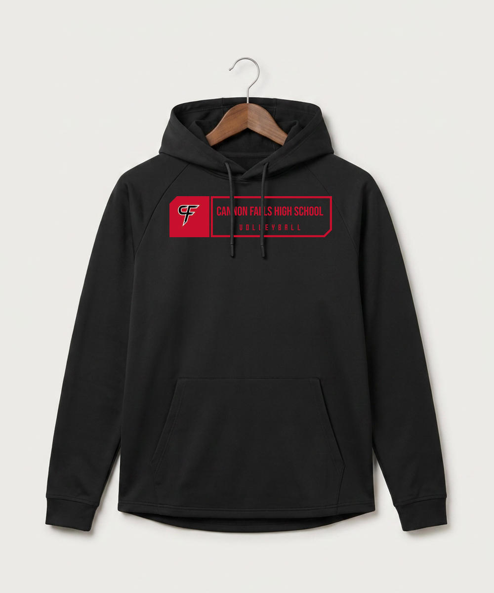 Cannon Falls High School Volleyball (Girls) - Black Hoodie - Full Front