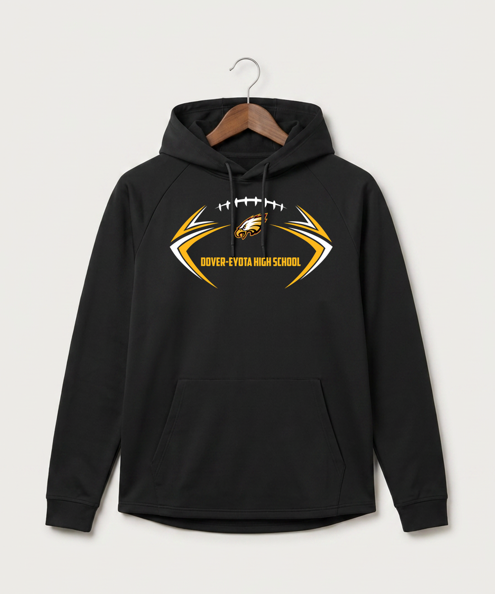 Dover-Eyota High School Football (Boys) - Black Hoodie - Full Front