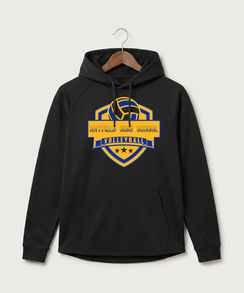 Hayfield High School Volleyball (Girls) - Black Hoodie - Full Front