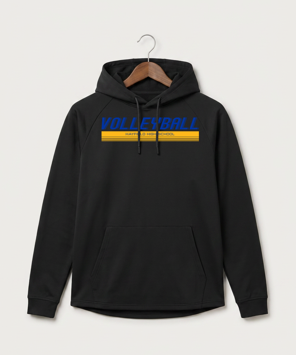 Hayfield High School Volleyball (Girls) - Black Hoodie - Full Front
