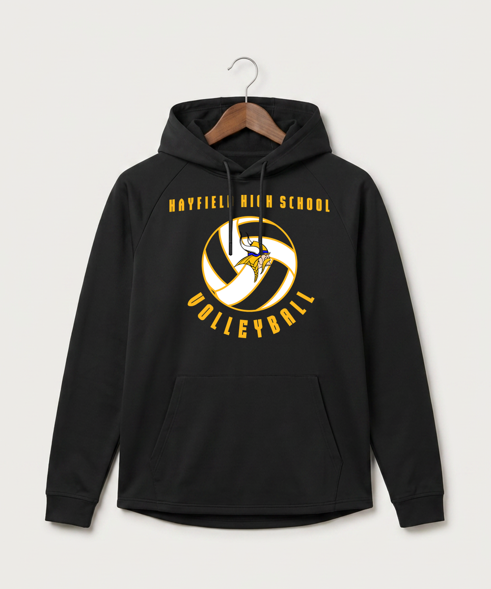 Hayfield High School Volleyball (Girls) - Black Hoodie - Full Front