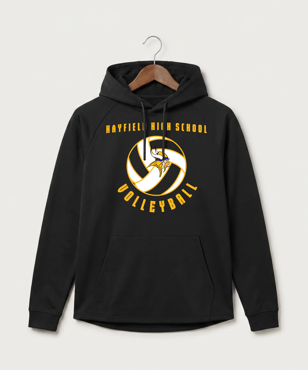 Hayfield High School Volleyball (Girls) - Black Hoodie - Full Front