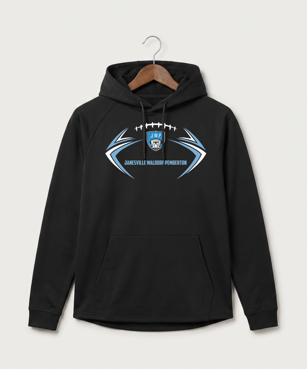 Janesville Waldorf Pemberton Football (Boys) - Black Hoodie - Full Front