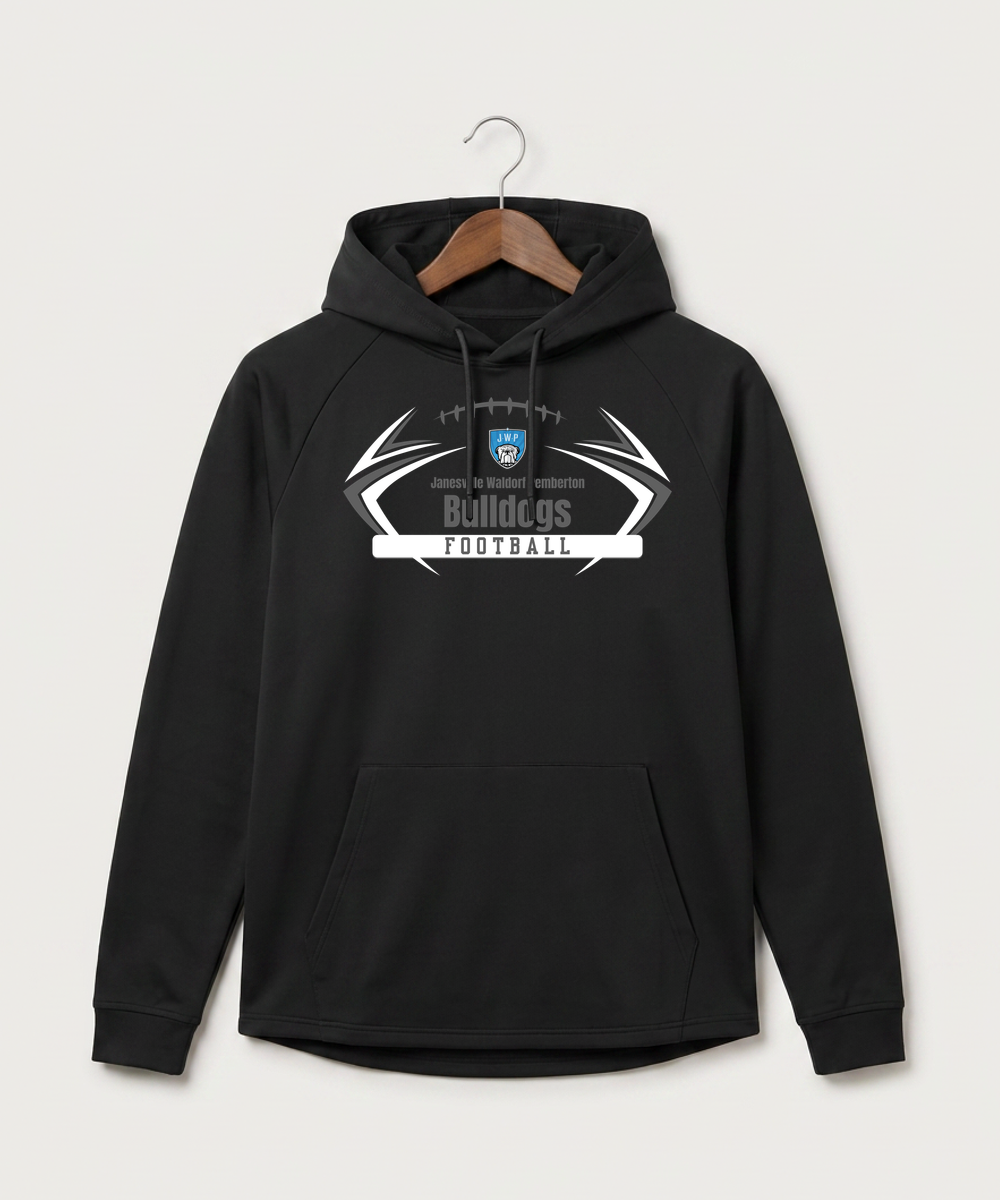 Janesville Waldorf Pemberton Football (Boys) - Black Hoodie - Full Front