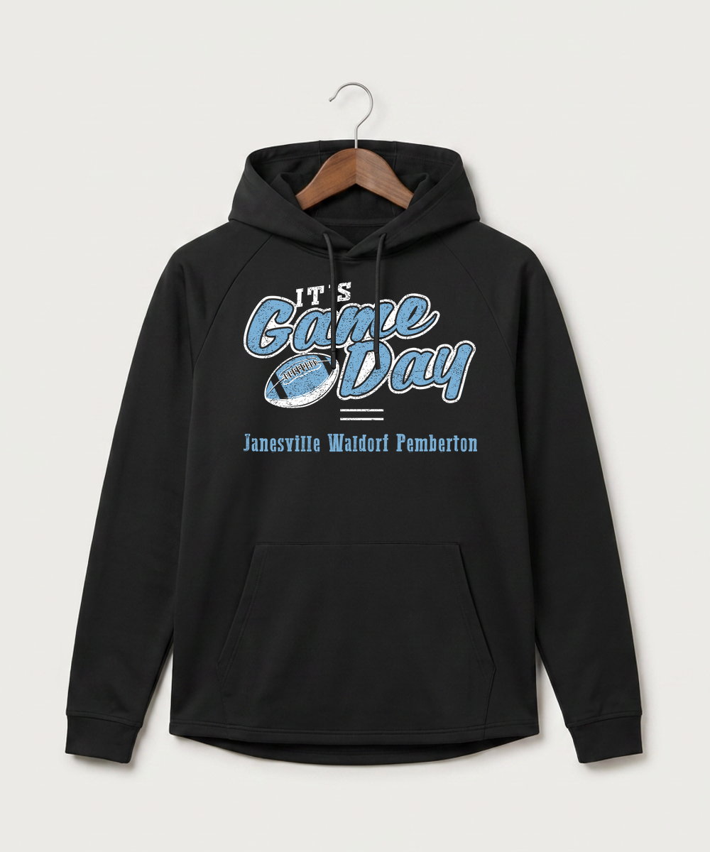 Janesville Waldorf Pemberton Football (Boys) - Black Hoodie - Full Front