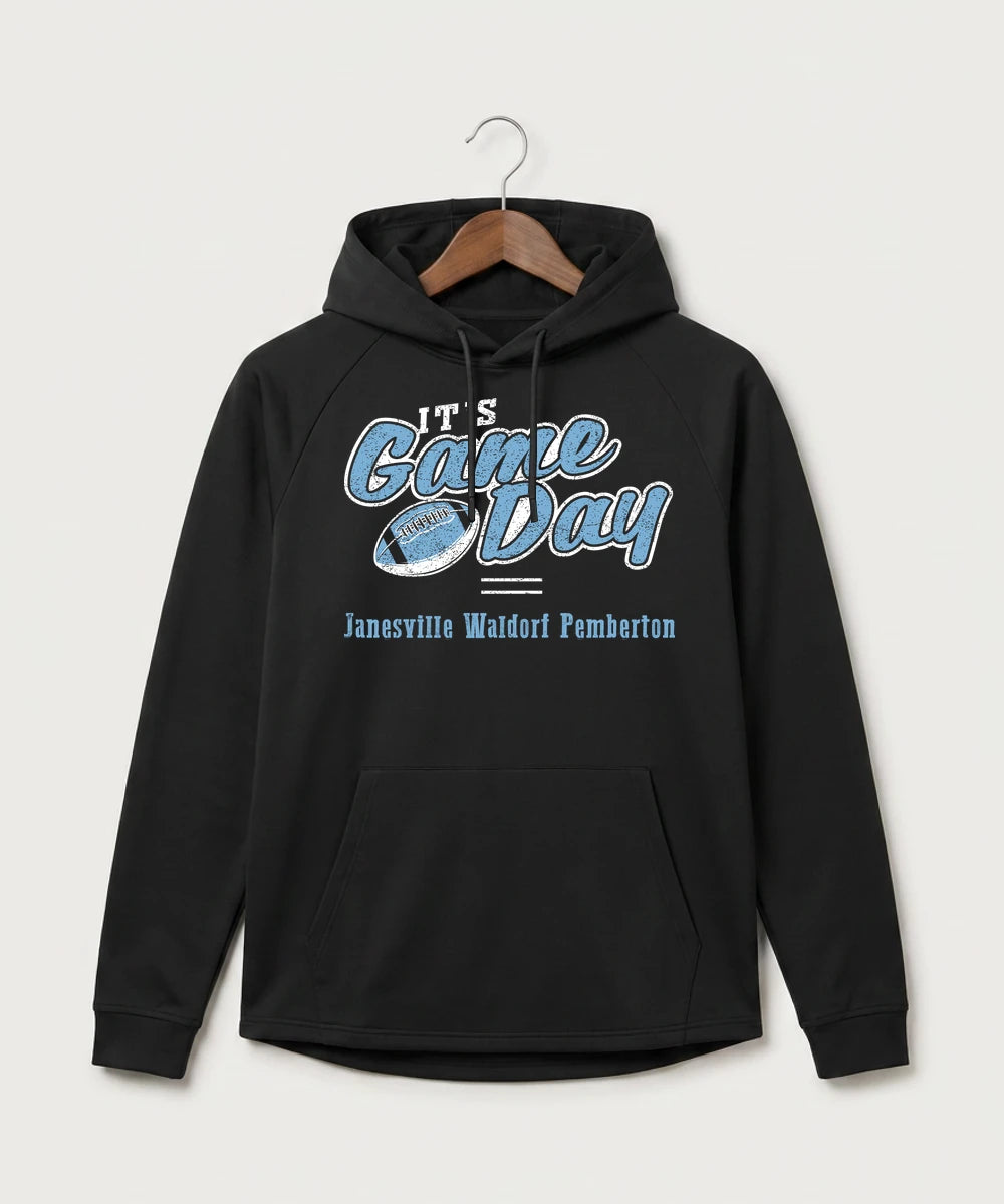 Janesville Waldorf Pemberton Football (Boys) - Black Hoodie - Full Front