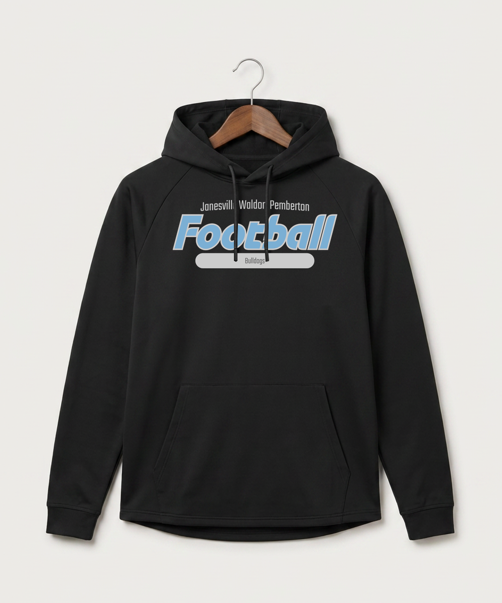 Janesville Waldorf Pemberton Football (Boys) - Black Hoodie - Full Front