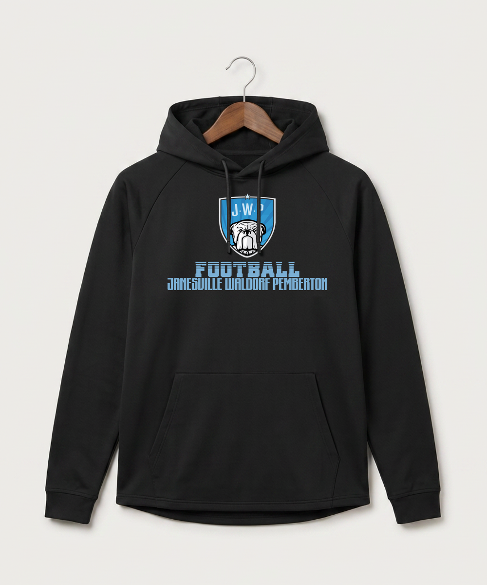 Janesville Waldorf Pemberton Football (Boys) - Black Hoodie - Full Front