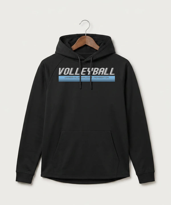 Janesville Waldorf Pemberton Volleyball (Girls) - Black Hoodie - Full Front