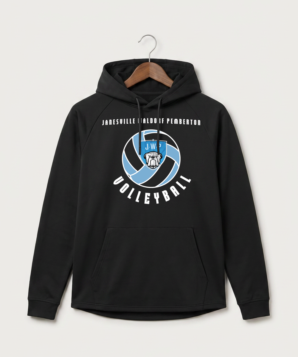 Janesville Waldorf Pemberton Volleyball (Girls) - Black Hoodie - Full Front