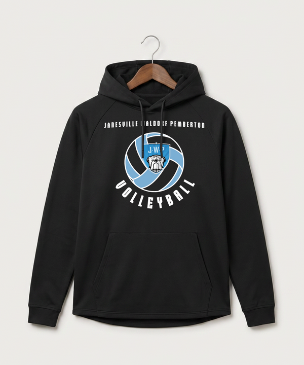 Janesville Waldorf Pemberton Volleyball (Girls) - Black Hoodie - Full Front