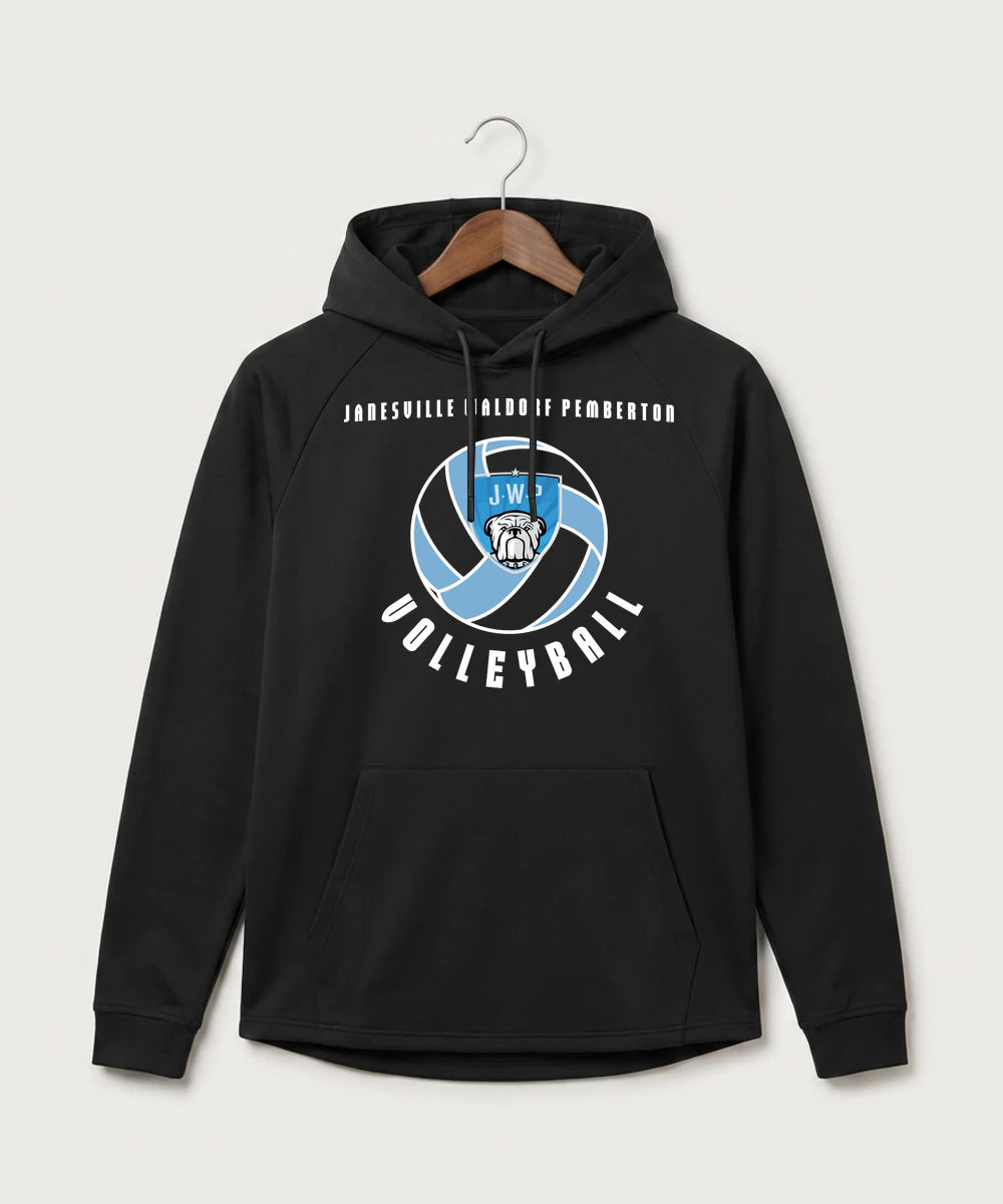 Janesville Waldorf Pemberton Volleyball (Girls) - Black Hoodie - Full Front