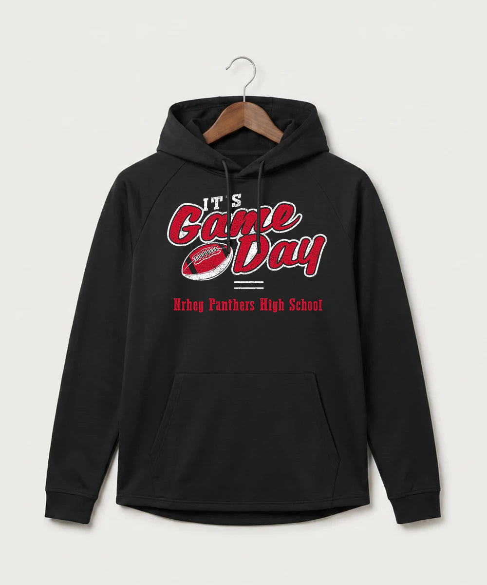 Nrheg Panthers High School Football (Boys) - Black Hoodie - Full Front