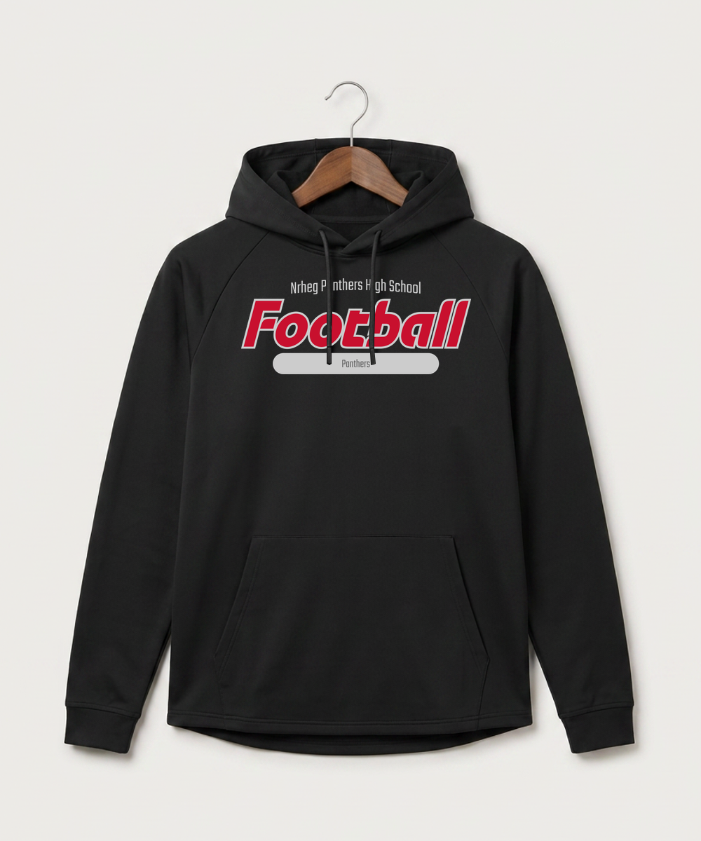 Nrheg Panthers High School Football (Boys) - Black Hoodie - Full Front