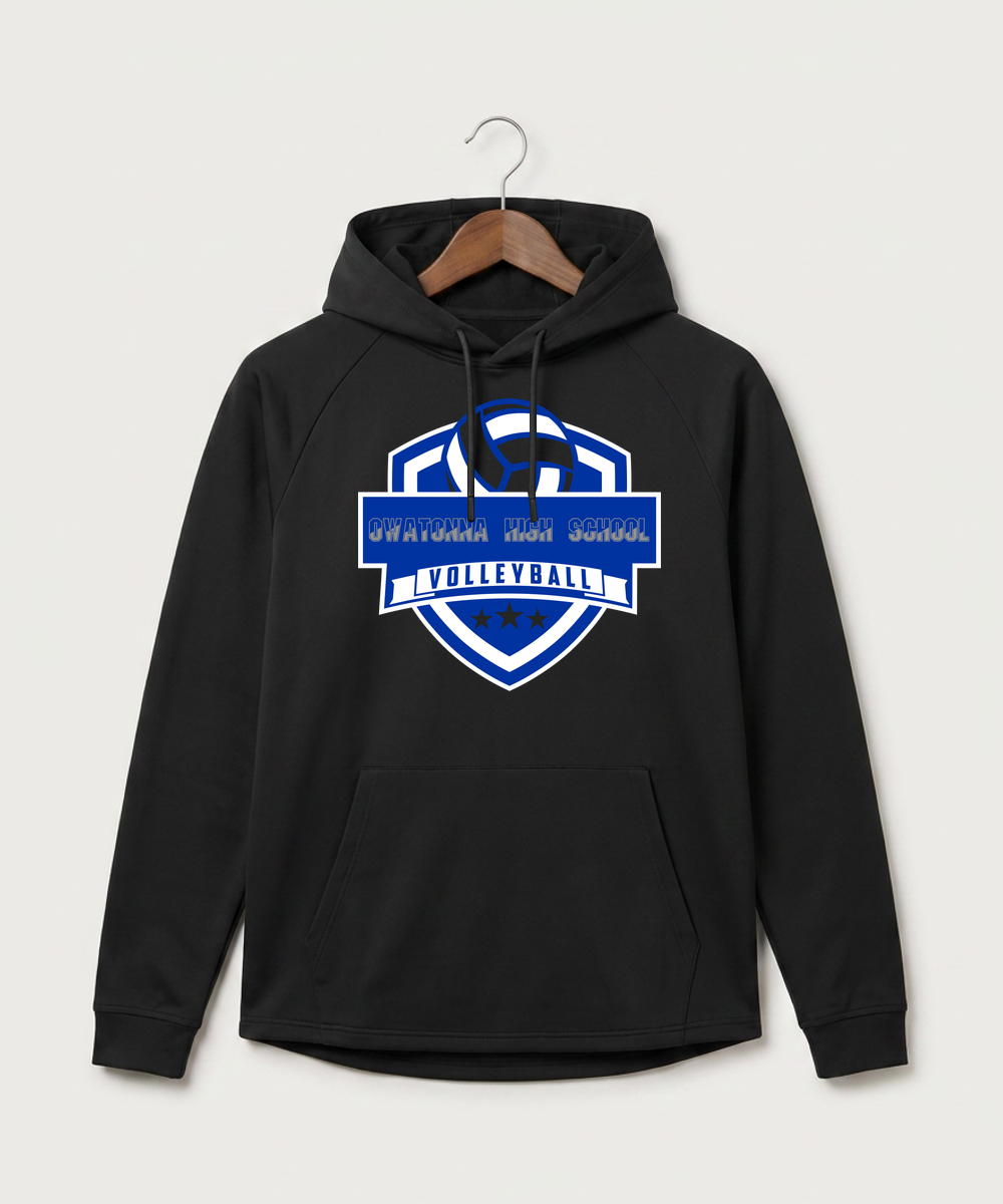Owatonna High School Volleyball (Girls) - Black Hoodie - Full Front
