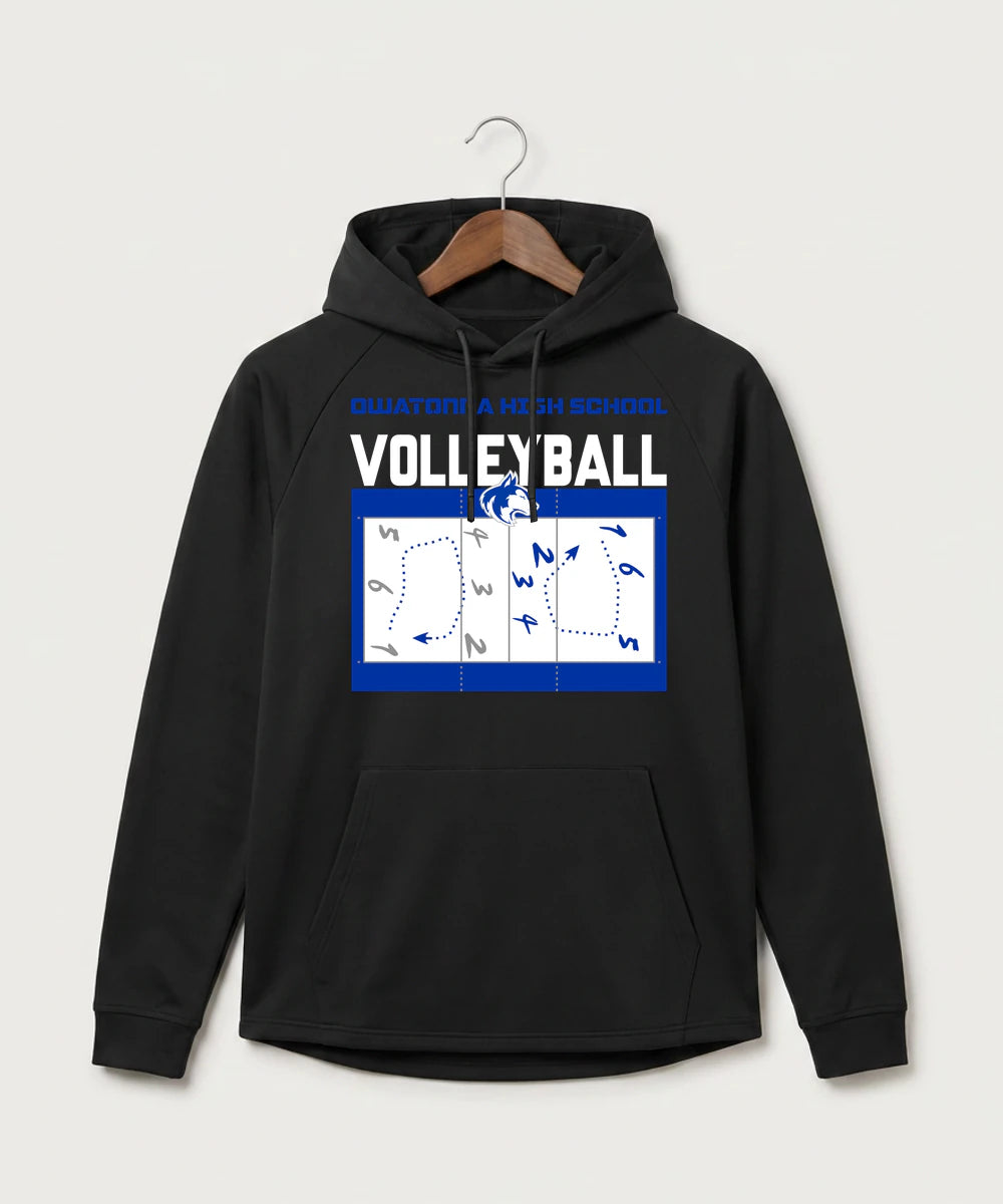 Owatonna High School Volleyball (Girls) - Black Hoodie - Full Front