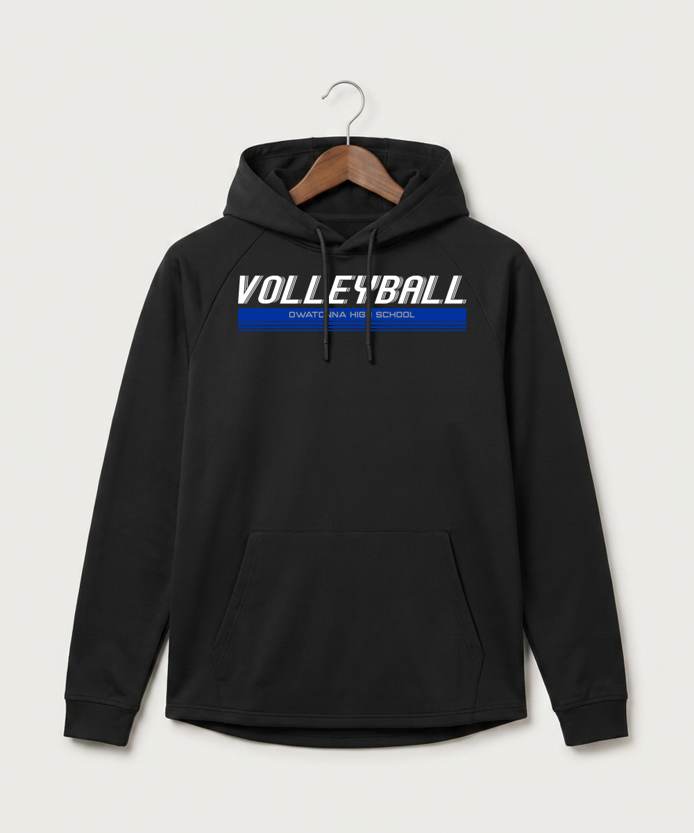 Owatonna High School Volleyball (Girls) - Black Hoodie - Full Front