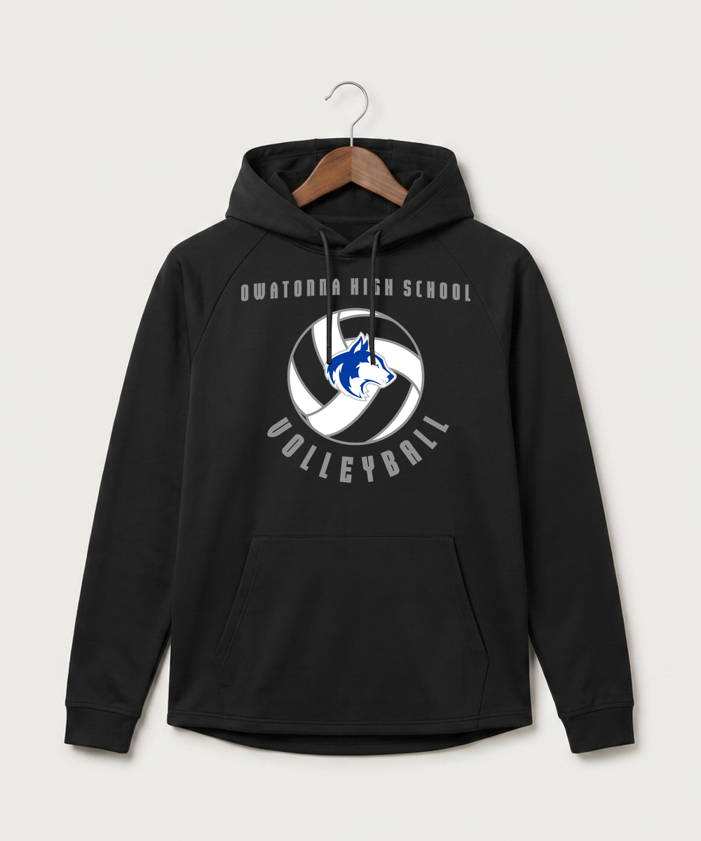 Owatonna High School Volleyball (Girls) - Black Hoodie - Full Front