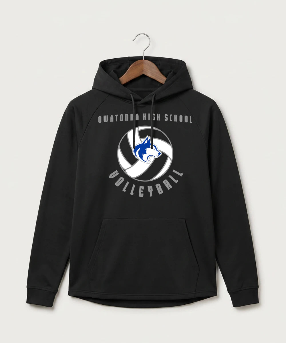 Owatonna High School Volleyball (Girls) - Black Hoodie - Full Front