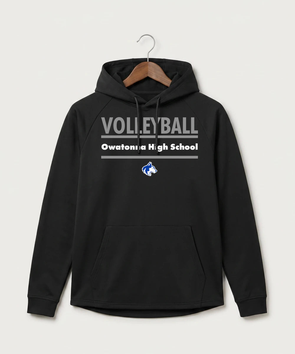 Owatonna High School Volleyball (Girls) - Black Hoodie - Full Front