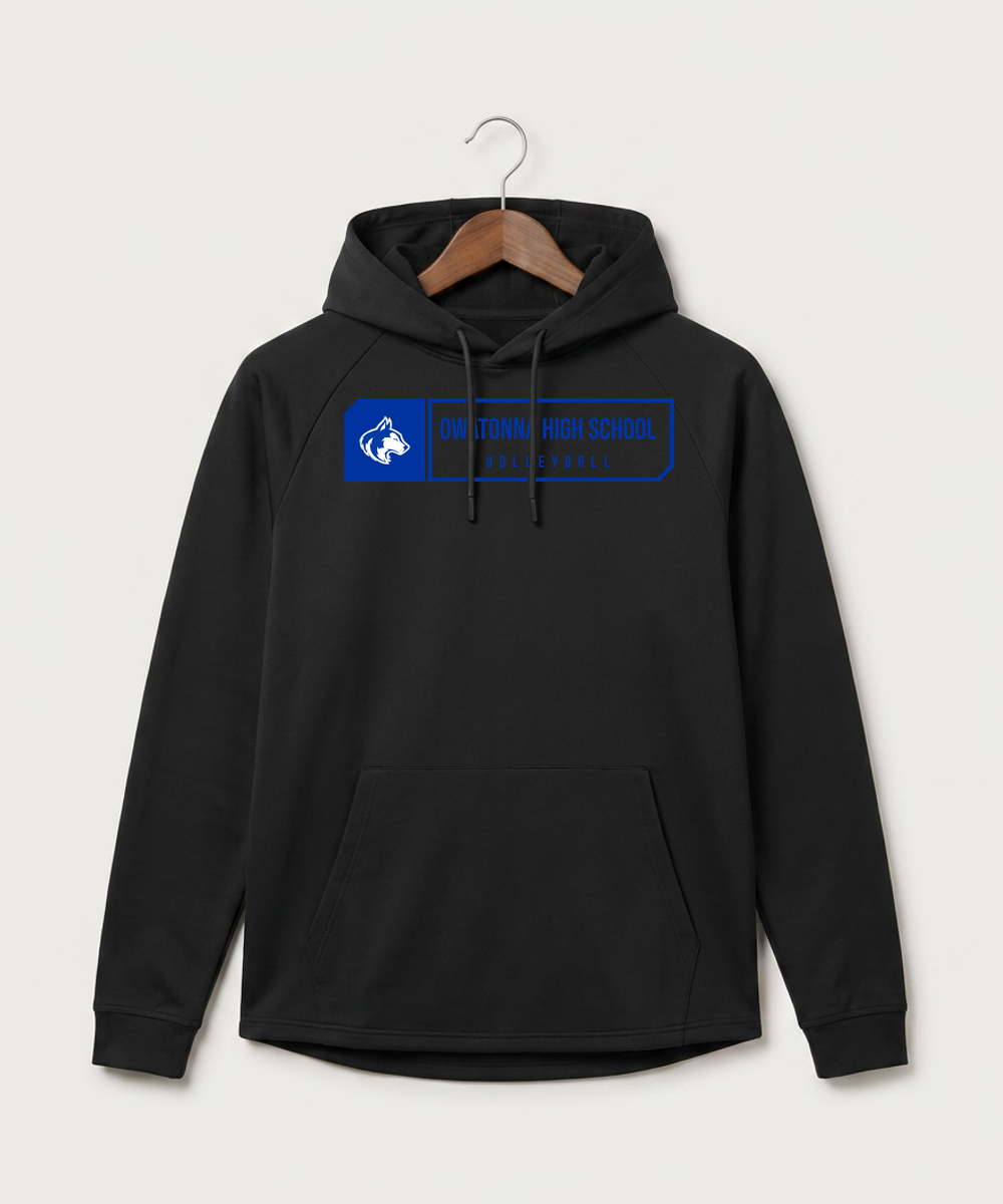 Owatonna High School Volleyball (Girls) - Black Hoodie - Full Front