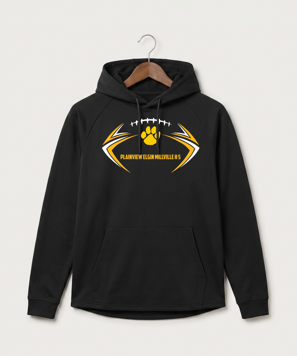 Plainview Elgin Millville H S Football (Boys) - Black Hoodie - Full Front