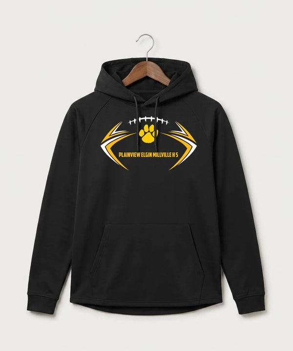 Plainview Elgin Millville H S Football (Boys) - Black Hoodie - Full Front