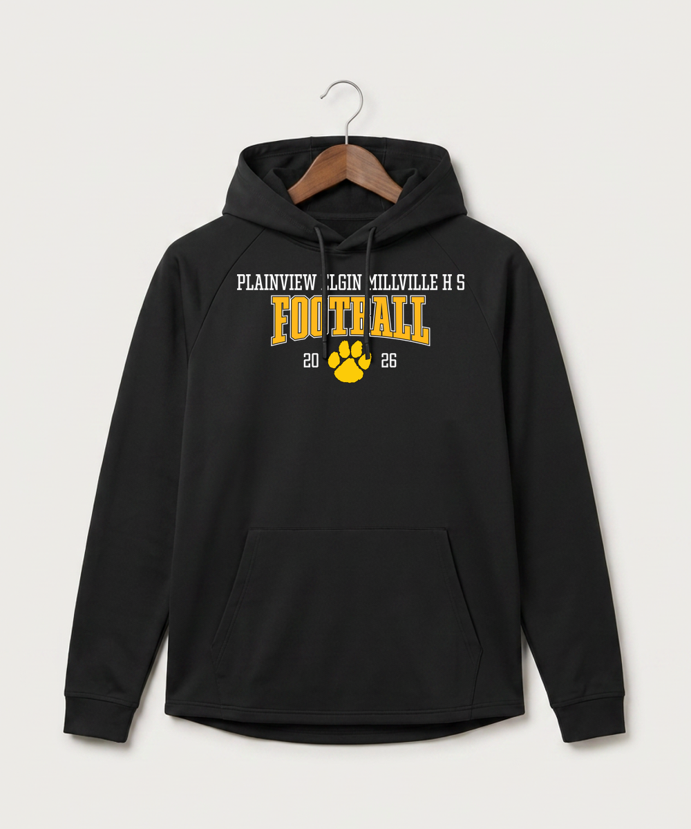 Plainview Elgin Millville H S Football (Boys) - Black Hoodie - Full Front