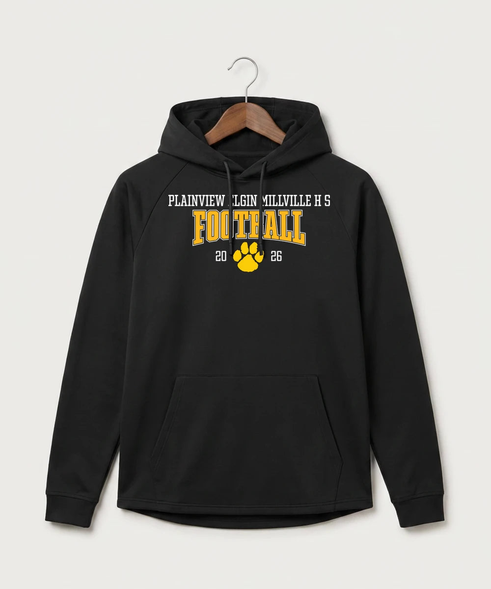 Plainview Elgin Millville H S Football (Boys) - Black Hoodie - Full Front