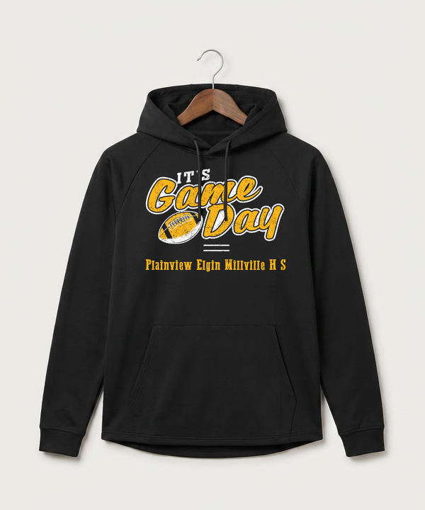 Plainview Elgin Millville H S Football (Boys) - Black Hoodie - Full Front