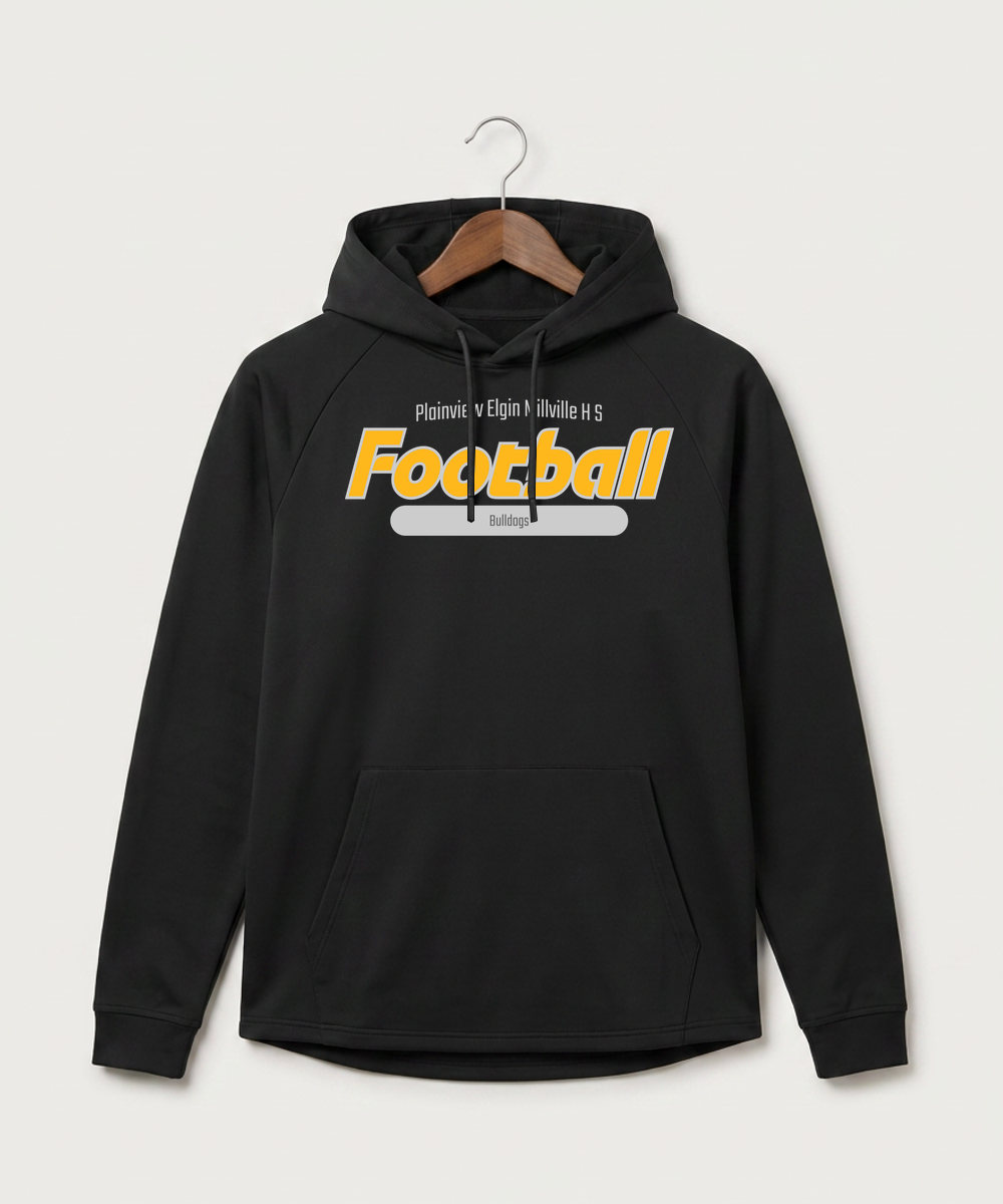 Plainview Elgin Millville H S Football (Boys) - Black Hoodie - Full Front