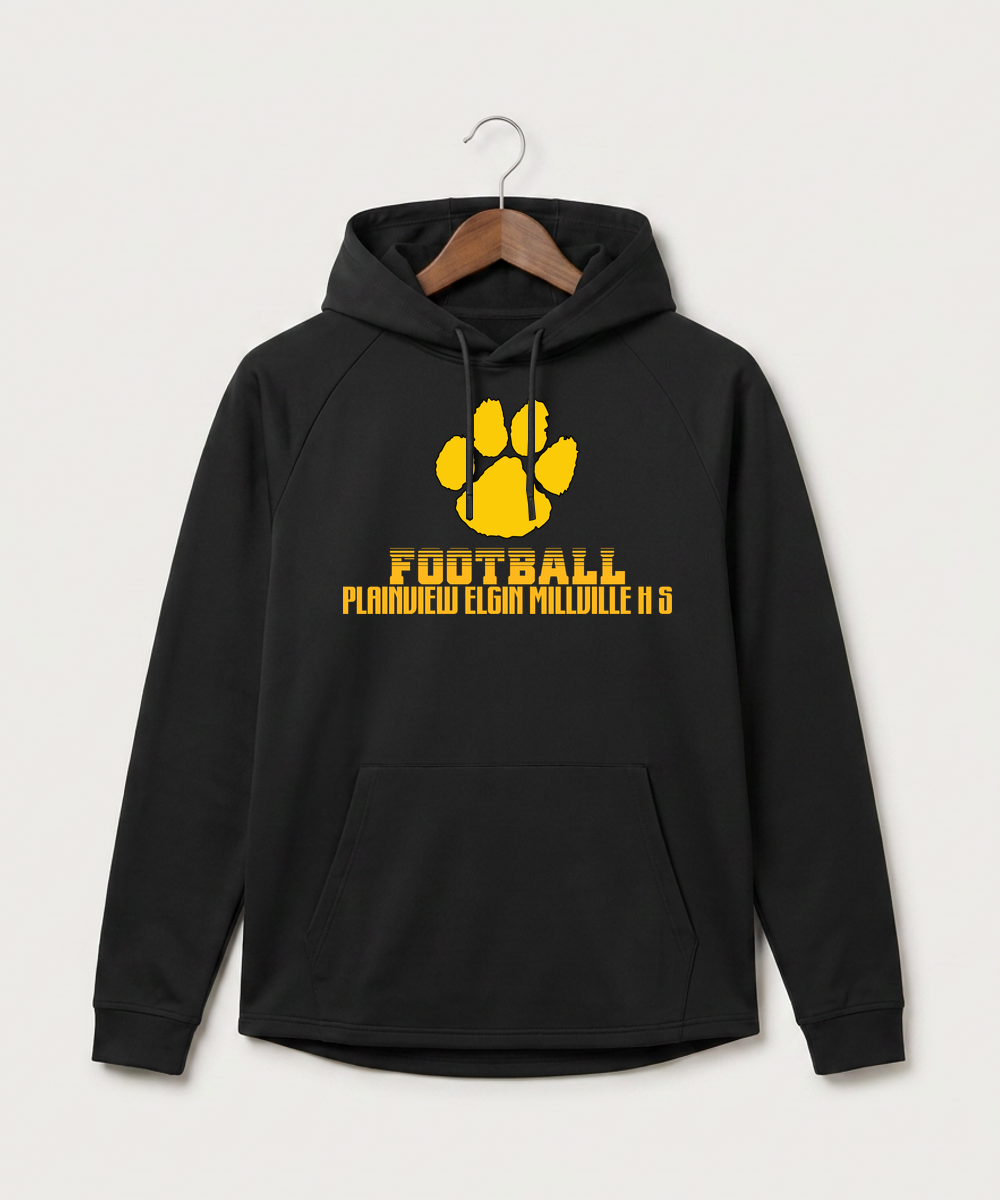 Plainview Elgin Millville H S Football (Boys) - Black Hoodie - Full Front