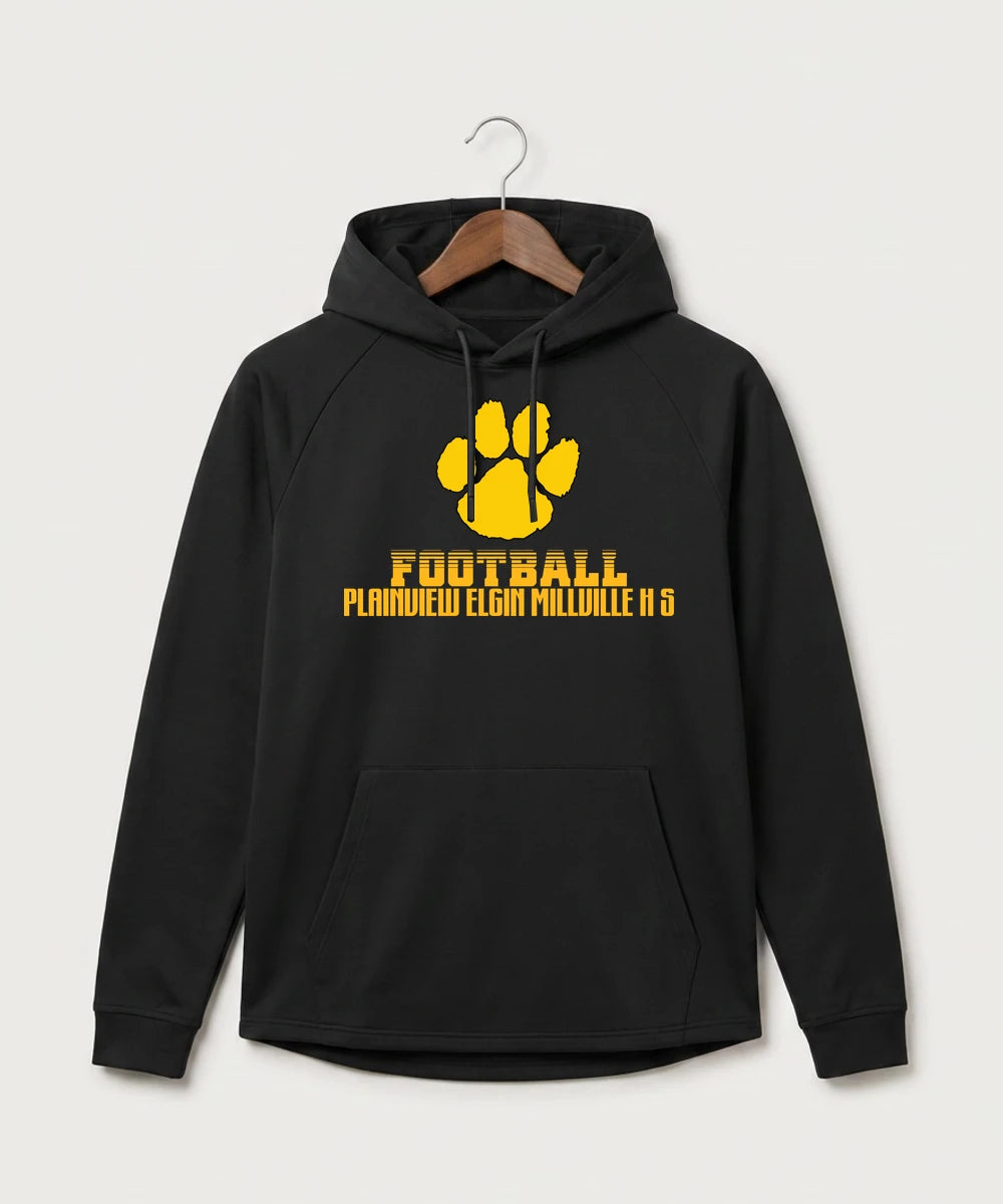 Plainview Elgin Millville H S Football (Boys) - Black Hoodie - Full Front
