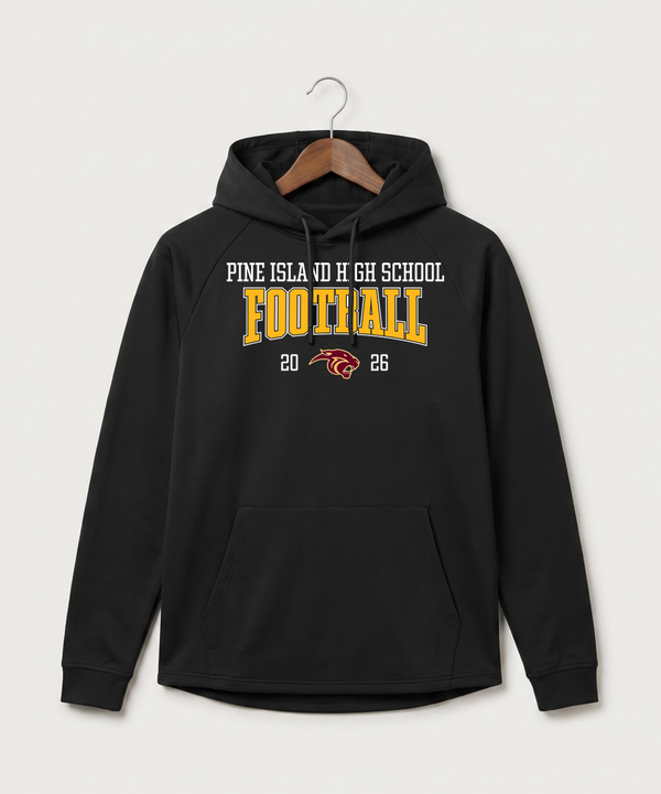 Pine Island High School Football (Boys) - Black Hoodie - Full Front