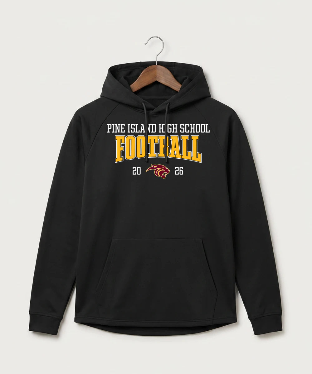 Pine Island High School Football (Boys) - Black Hoodie - Full Front