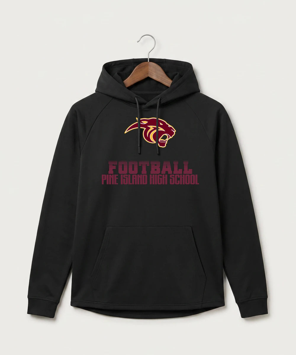 Pine Island High School Football (Boys) - Black Hoodie - Full Front