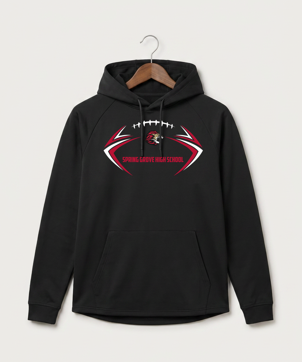 Spring Grove High School Football (Boys) - Black Hoodie - Full Front